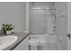 Full bathroom featuring a granite countertop vanity, toilet, and shower at 4513 Eternal Prince Dr, Sun City Center, FL 33573