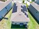 Aerial view of roof with solar panels on a well maintained home at 4513 Eternal Prince Dr, Sun City Center, FL 33573
