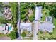 A beautiful aerial view showcases the property's layout, trees, and surroundings in a sunny, desirable neighborhood at 6920 Bougainvilla S Ave, St Petersburg, FL 33707