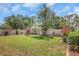 Expansive backyard featuring lush green grass, mature trees, and a privacy fence at 11142 Spring Point Cir, Riverview, FL 33579