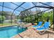 Beautiful screened pool with a spa and water features for ultimate relaxation at 12610 Eagles Entry Dr, Odessa, FL 33556