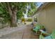 Inviting backyard with mature shade tree, lounge chairs, and pea gravel at 130 41St Ne Ave, St Petersburg, FL 33703