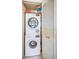 Modern stackable Bosch washer and dryer are conveniently located in a closet behind bifold doors at 18650 Gulf Blvd # 601, Indian Shores, FL 33785