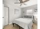 The bedroom features neutral wall paint and a ceiling fan at 2511 W Braddock St, Tampa, FL 33607