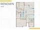 Renown floor plan showing an open kitchen, gathering room, cafe, flex room, and three-car garage at 27052 Paradise Shores Dr, Englewood, FL 34223