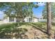 Spacious backyard featuring a white fence, lawn and screened in patio for outdoor enjoyment at 4656 Copper Hill Dr, Spring Hill, FL 34609