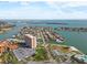 Aerial view of high rise condo with surrounding upscale neighborhood, and waterways at 4900 Brittany S Dr # 1414, St Petersburg, FL 33715