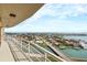 Enjoy panoramic water views from this condo balcony overlooking the bay and neighboring waterfront homes at 4900 Brittany S Dr # 1414, St Petersburg, FL 33715