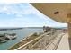 Relax on this spacious balcony with views of water, a park, and nearby city buildings at 4900 Brittany S Dr # 1414, St Petersburg, FL 33715