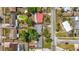 An overhead aerial view showing the house layout in a neighborhood at 5905 Myer St, Tampa, FL 33634