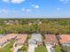 Aerial view of a well-maintained neighborhood, homes with manicured lawns at 9375 French Quarters Cir, Weeki Wachee, FL 34613