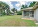 The expansive backyard provides ample space for outdoor recreation and entertaining, complete with a screened-in patio at 3206 Shalimar Ter, North Port, FL 34286