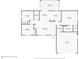 Floor plan depicting layout with measurements of bedrooms, bathrooms, living room, kitchen, and garage at 3206 Shalimar Ter, North Port, FL 34286