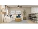 Cozy living area with a plush sectional, elegant decor, and barstool seating with an adjacent kitchen at 3576 Silent Gardens Cv, Wesley Chapel, FL 33543