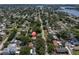 Aerial view showcases a desirable neighborhood with proximity to waterways and lush landscaping at 627 38Th Ne Ave, St Petersburg, FL 33704