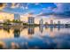 Stunning cityscape view featuring modern buildings reflected on the serene water at sunset, showcasing urban beauty at 813 Burlington N Ave, St Petersburg, FL 33701