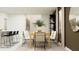 A dining room with a table, six chairs, decorations and white walls at 11738 Brae Way, Dade City, FL 33525