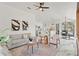 Spacious living room with contemporary decor, open to kitchen and dining areas, features marble flooring at 1608 Ledgestone Dr, Brandon, FL 33511