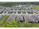 Aerial view of the community showcases well-maintained homes and beautiful landscaping at 19629 Fort King Run, Brooksville, FL 34601