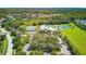 This aerial shows the community amenities: pool, tennis and basketball courts. Enjoy convenient recreation at 3243 Ashmonte Dr, Land O Lakes, FL 34638