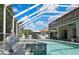 The spacious screened pool and patio area provides a perfect setting for outdoor gatherings and relaxation at 3243 Ashmonte Dr, Land O Lakes, FL 34638