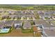 A wide aerial shot showcasing a residential area and the property's location within the community at 33581 Elm Hill Br, Wesley Chapel, FL 33545
