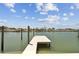 Beautiful waterfront view showcasing a private wooden dock extending into the tranquil waters at 7974 1St S Ave, St Petersburg, FL 33707