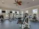 Community gym equipped with modern exercise machines, treadmills, and plenty of natural light at 10628 Bahama Woodstar Ct, Riverview, FL 33579