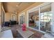 This covered patio offers outdoor dining and access to the home's interior at 11607 Meridian Point Dr, Tampa, FL 33626