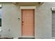 Charming front door close-up view; new house number and modern door hardware at 16685 Parker River St, Wimauma, FL 33598
