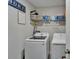 Well-organized laundry room with a modern washer, dryer, and storage shelves at 16685 Parker River St, Wimauma, FL 33598