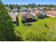 An aerial view shows the property and the well-manicured lawn and landscaping of the home and neighboring properties at 3148 Sago Point Ct, Land O Lakes, FL 34639