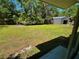 A large shed sits in the expansive backyard of the home that offers privacy from the surrounding lush foliage at 4310 Lithia Pinecrest Rd, Valrico, FL 33596