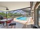 Covered patio area with seating, overlooking the pool and waterfront views at 6732 Udell Ln, Hudson, FL 34667
