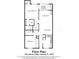 Detailed floor plan showcasing the layout of the home with primary bedroom, living room, and screened enclosure at 129 Lakeview Way, Oldsmar, FL 34677
