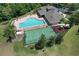 Aerial view of the community pool, basketball court, and playground at 1408 Brilliant Cut Way, Valrico, FL 33594