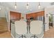 Modern kitchen featuring wood cabinets, stainless steel appliances, and stylish pendant lighting at 18243 Cypress Bay Pkwy, Land O Lakes, FL 34638