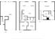 Detailed floor plan showcasing the layout of the house including dimensions of rooms on all floors at 187 145Th E Ave # 3, Madeira Beach, FL 33708