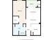 Standard floor plan of a home showcasing the layout of the bedroom, living room, kitchen, and bathroom at 1910 E Palm Ave # 11216, Tampa, FL 33605