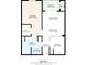 Detailed floor plan showing dimensions for the bedroom, living room, kitchen, and bathroom at 1910 E Palm Ave # 11216, Tampa, FL 33605