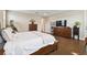 Bright main bedroom boasts a king bed, walk-in closet, and ensuite bathroom at 19719 Cypress Bridge Dr, Odessa, FL 33556