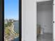 Partial bathroom view and city view of downtown from the window at 2912 W Santiago St # 1401, Tampa, FL 33629