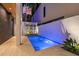 Private pool area with water feature, lush landscaping, and modern architectural details at 325 2Nd N St, St Petersburg, FL 33701