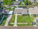 Aerial view of the home, showcasing the pool, landscaping, and neighborhood at 6345 Dartmouth N Ave, St Petersburg, FL 33710