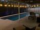 Screened-in pool at night with outdoor seating at 6345 Dartmouth N Ave, St Petersburg, FL 33710