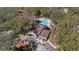 Aerial view of a well-maintained condo complex featuring a community pool and lush greenery at 8724 Mallard Reserve Dr # 101, Tampa, FL 33614
