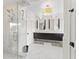 Modern bathroom with a glass-enclosed shower and floating vanity at 90 Bahama Cir, Tampa, FL 33606