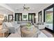 Comfortable living area with a large sectional sofa and a round coffee table on a decorative rug at 90 Bahama Cir, Tampa, FL 33606