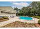 Sparkling community pool surrounded by lush landscaping and comfortable seating, perfect for relaxation and recreation at 1500 Sunset Rd # F8, Tarpon Springs, FL 34689