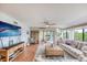 Comfortable living room featuring modern decor and lots of natural light at 1500 Sunset Rd # F8, Tarpon Springs, FL 34689